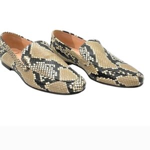 J. Crew Cecile Embossed Leather size 10 Snake Print Loafer Flat Business Office